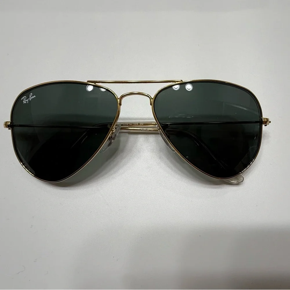 Ray-Ban Kids Aviator Sunglasses NWOT w/ Case Gold Green